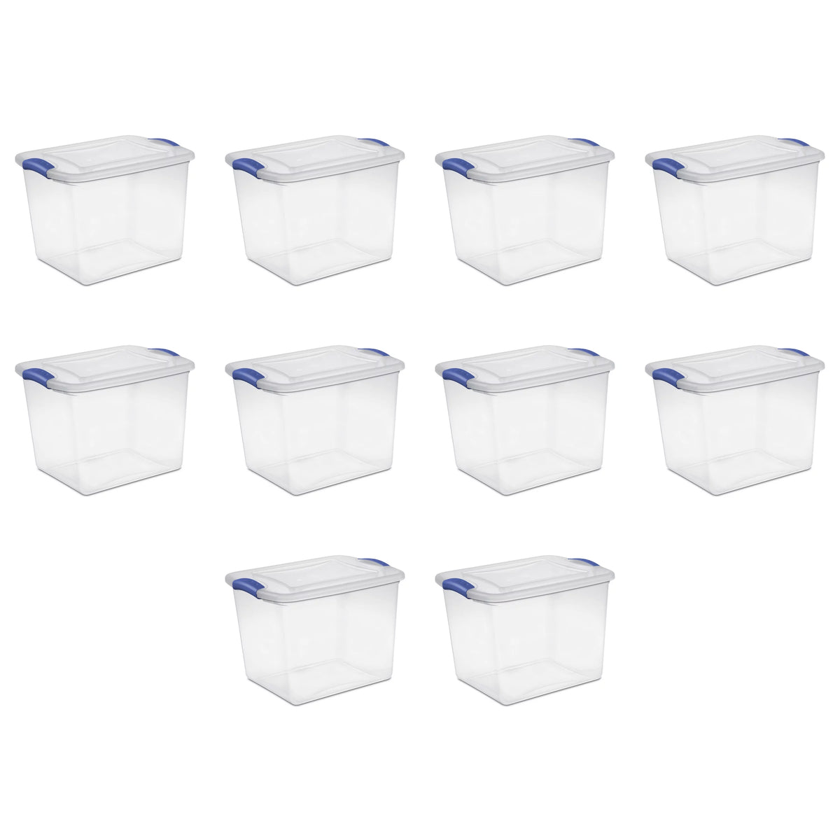 27 Qt. Latch Box Plastic, Stadium Blue, Set of 10 K700888