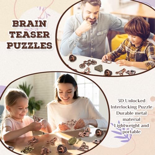 24 Pcs Metal Brain Teaser Puzzles B227