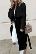 Casual Solid Patchwork Turndown Collar Outerwear N1843