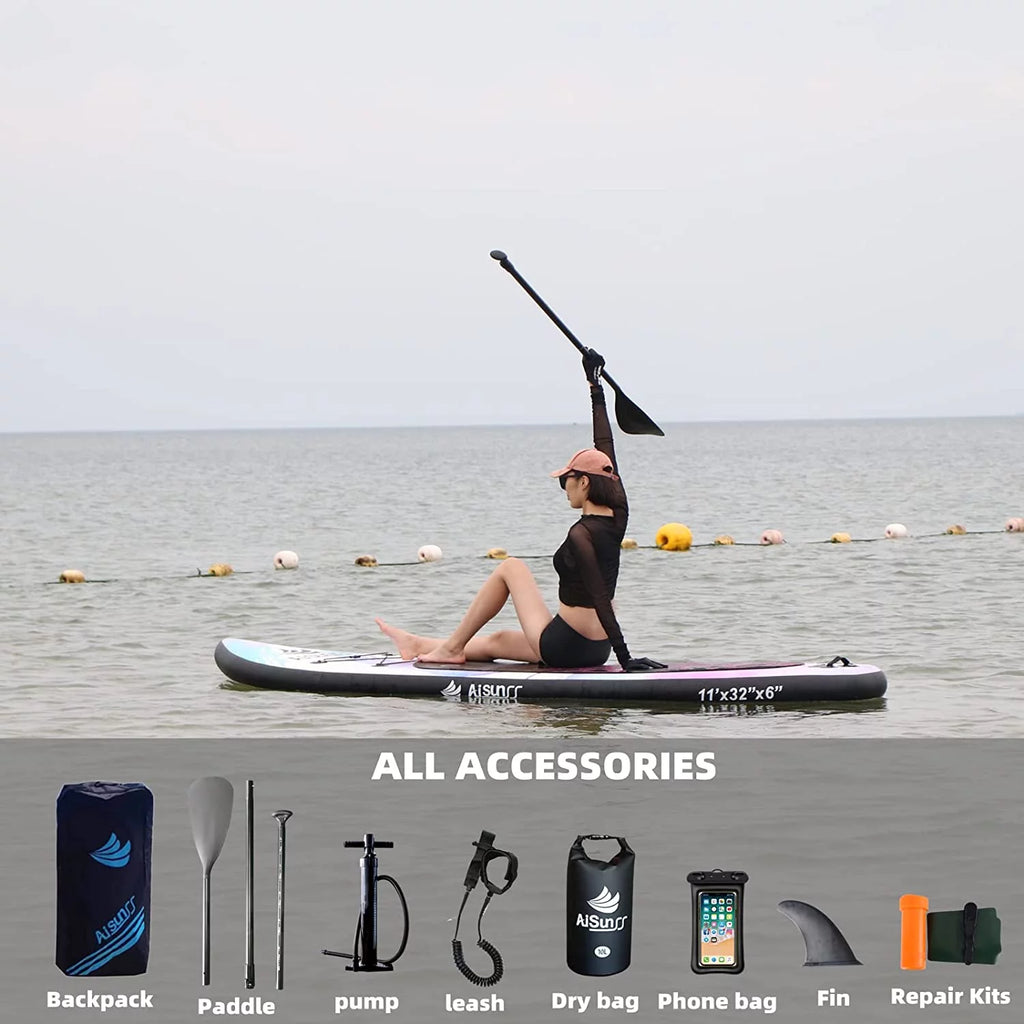 Inflatable Stand up Paddle Board 11ft Purple E78553