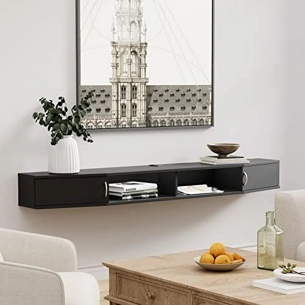 Black Floating Wall Mounted TV Stand E722581