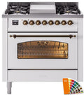 36 Dual Fuel Propane Gas Range with Bronze Trim S76599