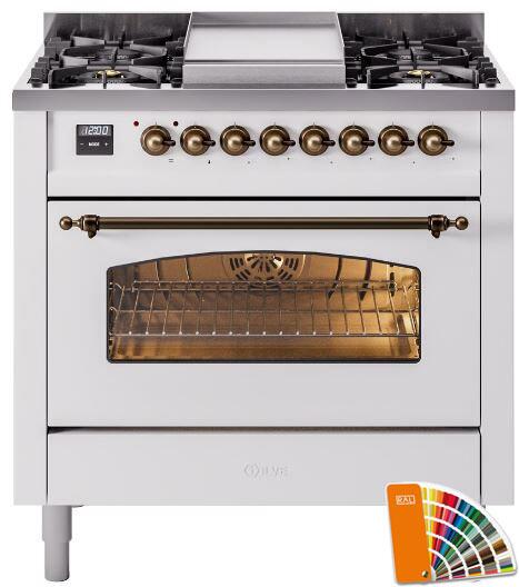 36 Dual Fuel Propane Gas Range with Bronze Trim S76599