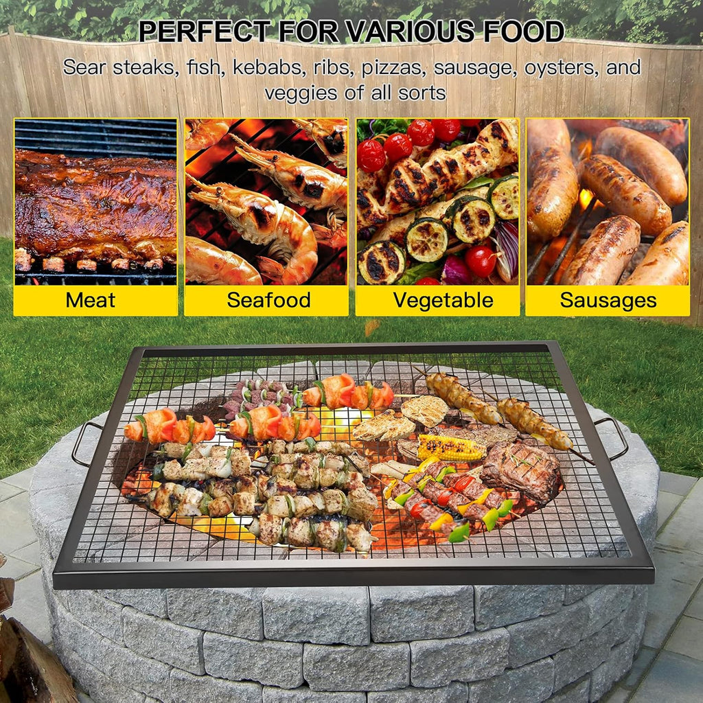 36×36inch Steel Campfire Grill Grate with Handles S17037