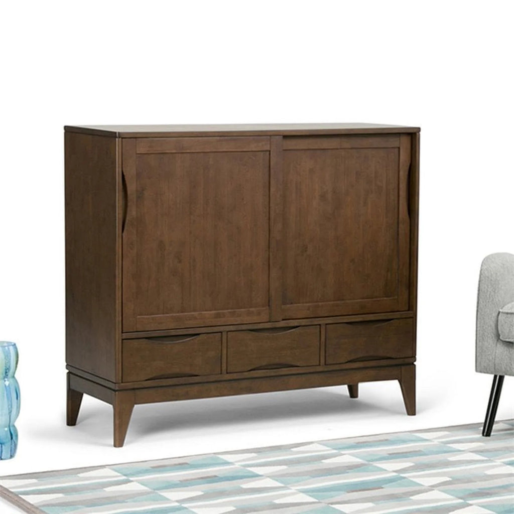 Solid Wood 48"W Medium Storage Cabinet in Walnut Brown G88285