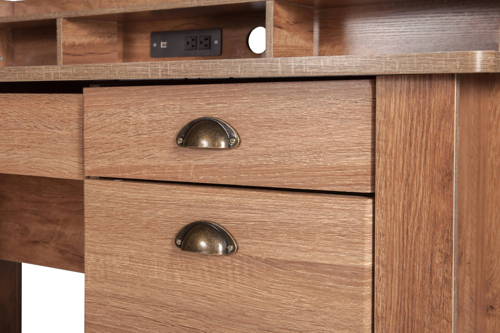 Executive Desk with Hutch, USB and Charger Hub S21415