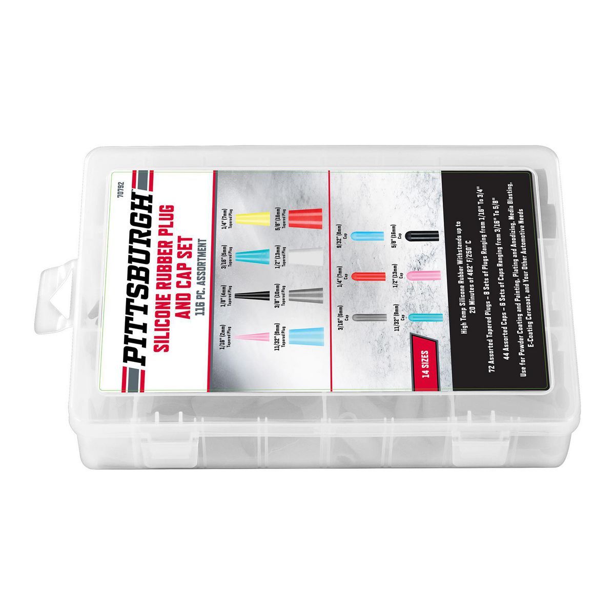Silicone Rubber Plug and Cap Set, 116-Piece F702