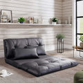 Adjustable Floor Sofa Bed with 2 Pillows, 5 Reclining Position, Black E8842