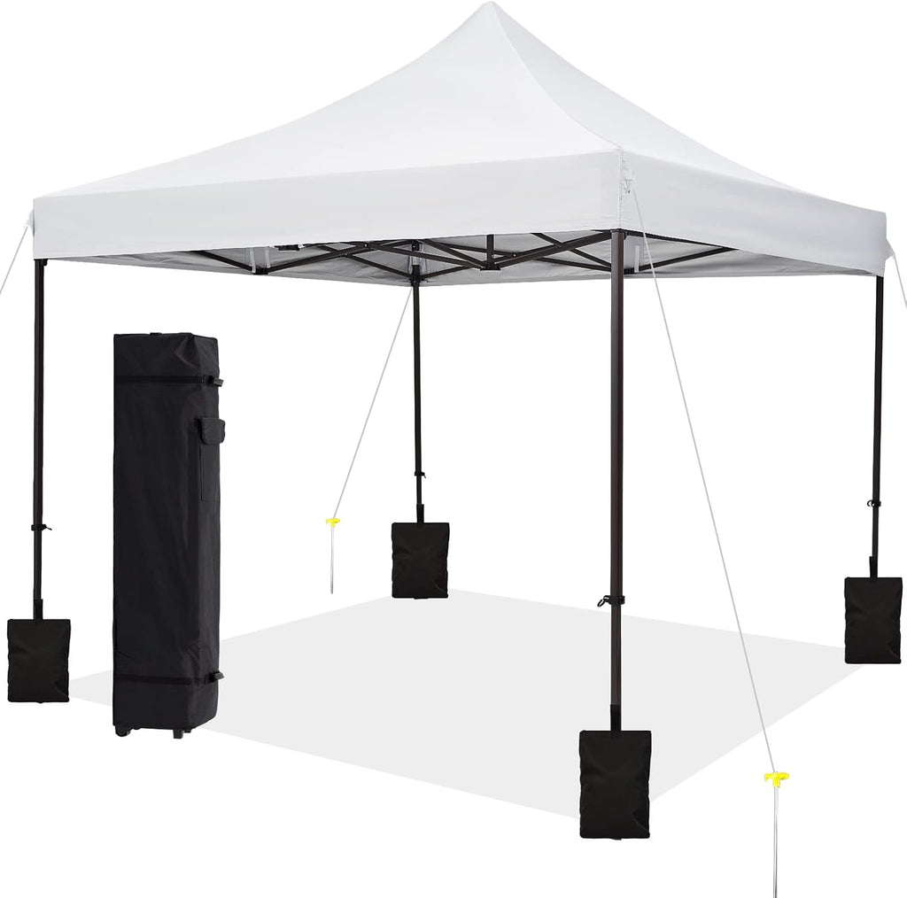 10'x10' Pop Up Canopy Tent with Sand Weights & Roller Bag G937