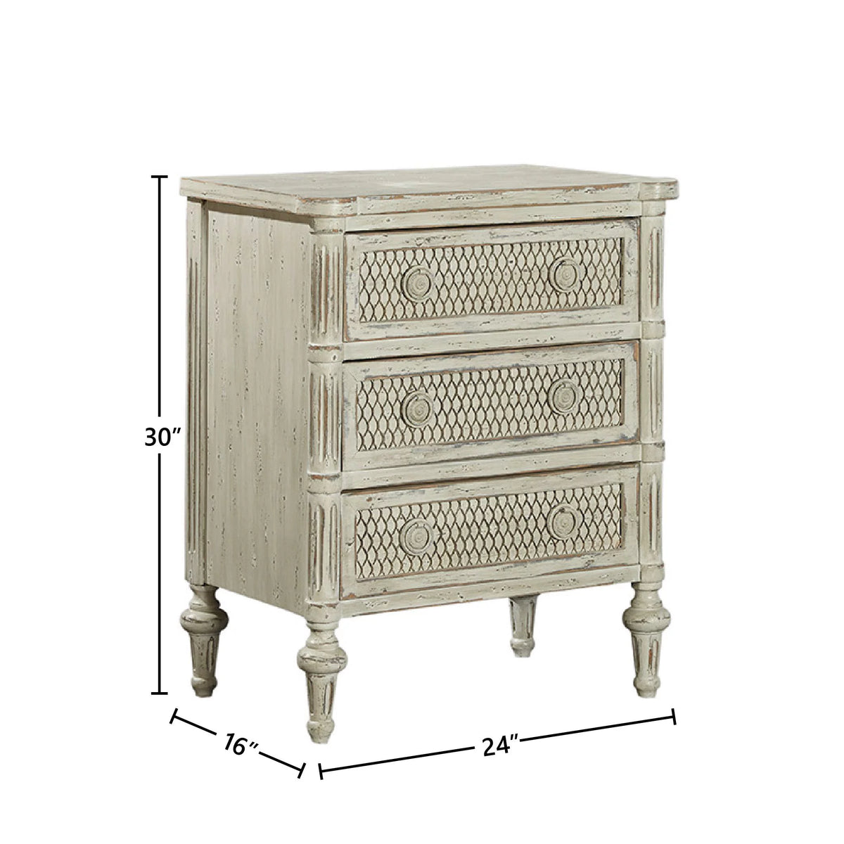 24-inch Distressed Finish Mesh Front Field Chest T1719