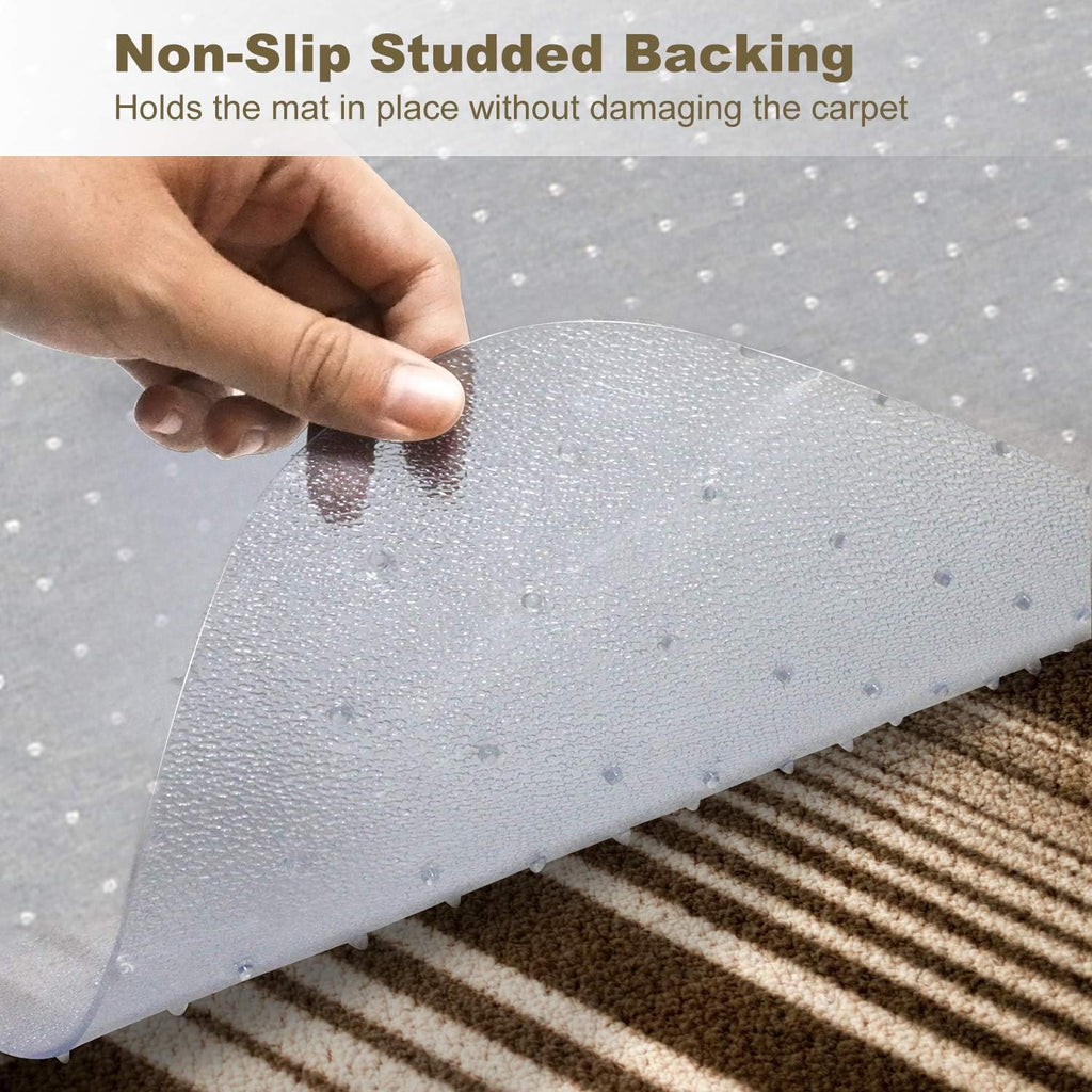 Transparent Office Chair Mat for Carpets with Studs (36 X 48 Rectangle) X88088
