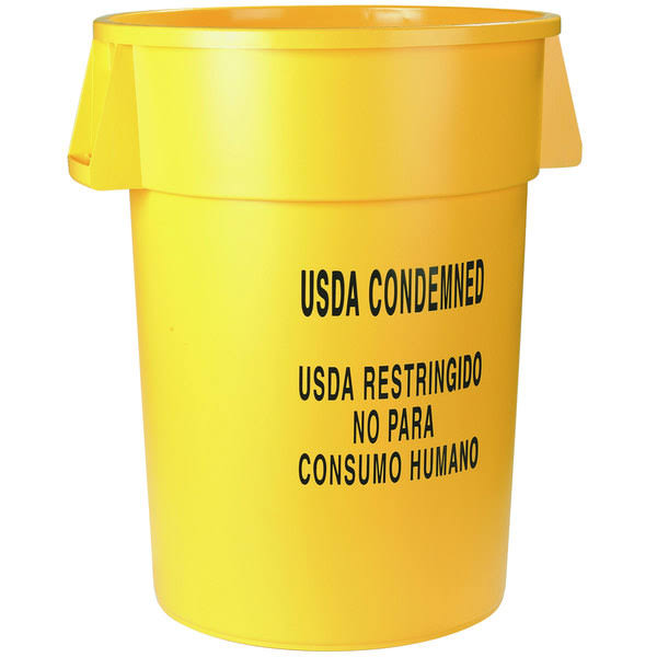 Yellow Plastic Trash Can H929899