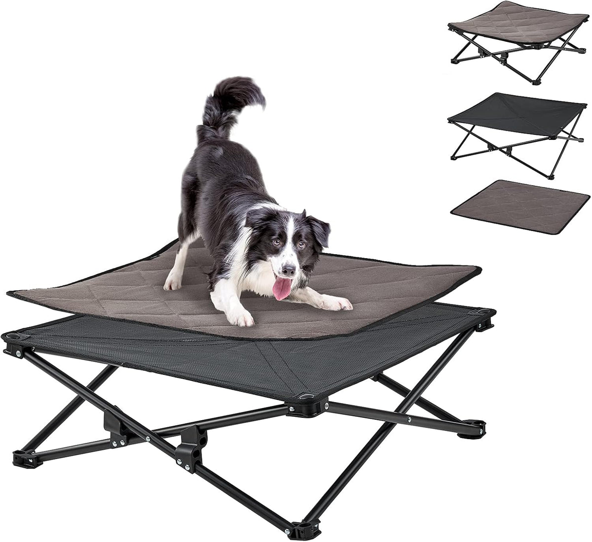 Elevated Folding Dog Cot with Washable Sleeping Mattress and Carrying Bag T801