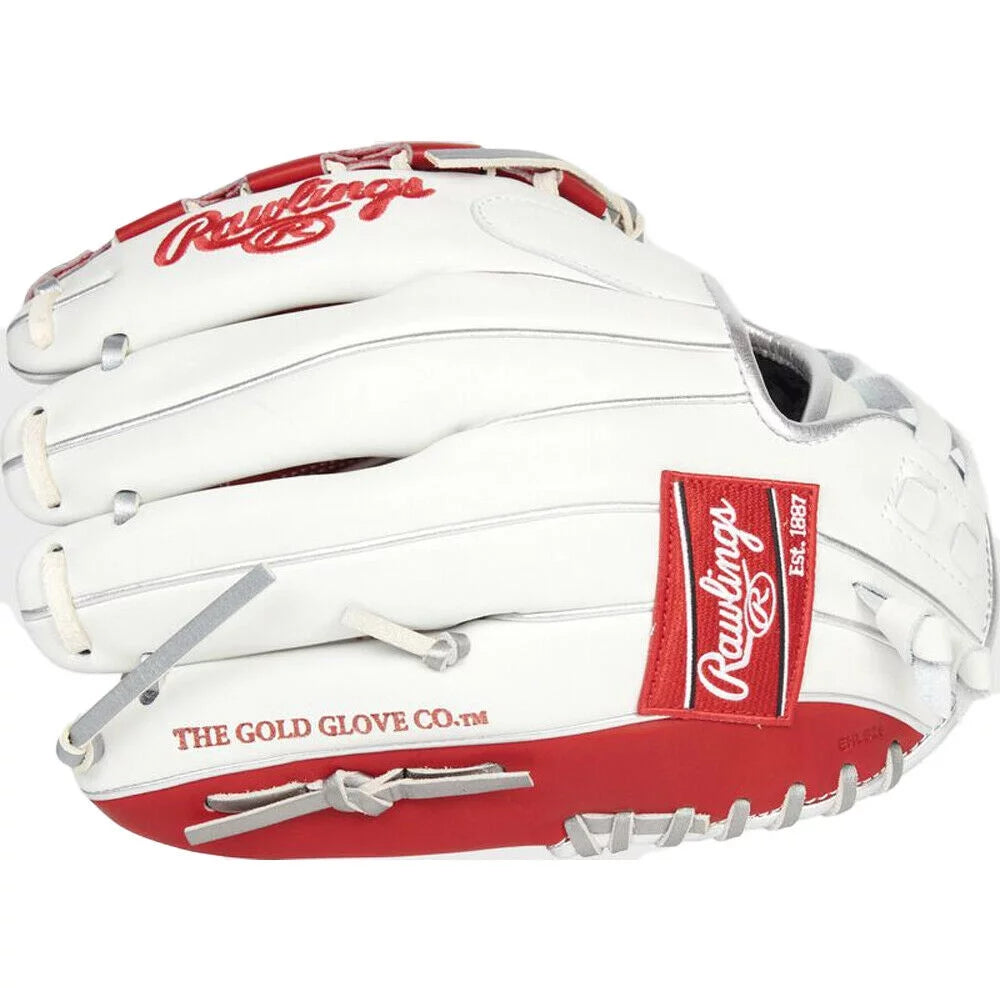 12" Fastpitch Glove White Scarlet P7417