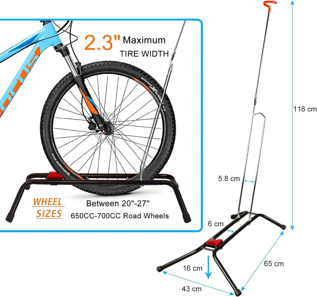 Bike Stand Vertical Bicycle Rack Floor Stand with Wheel Stabilizer Strap B32877