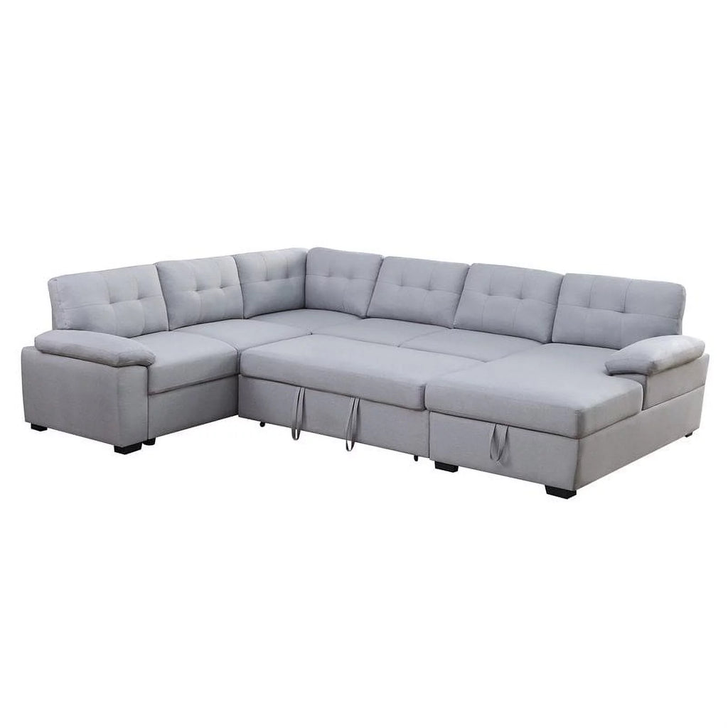 5-Seat Fabric Sleeper Sectional Sofa with Storage X554055