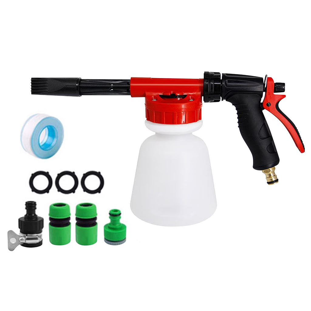 Car Wash Foam Sprayer Nozzle Kit with 1 Liter Bottle Universal Connectors I805
