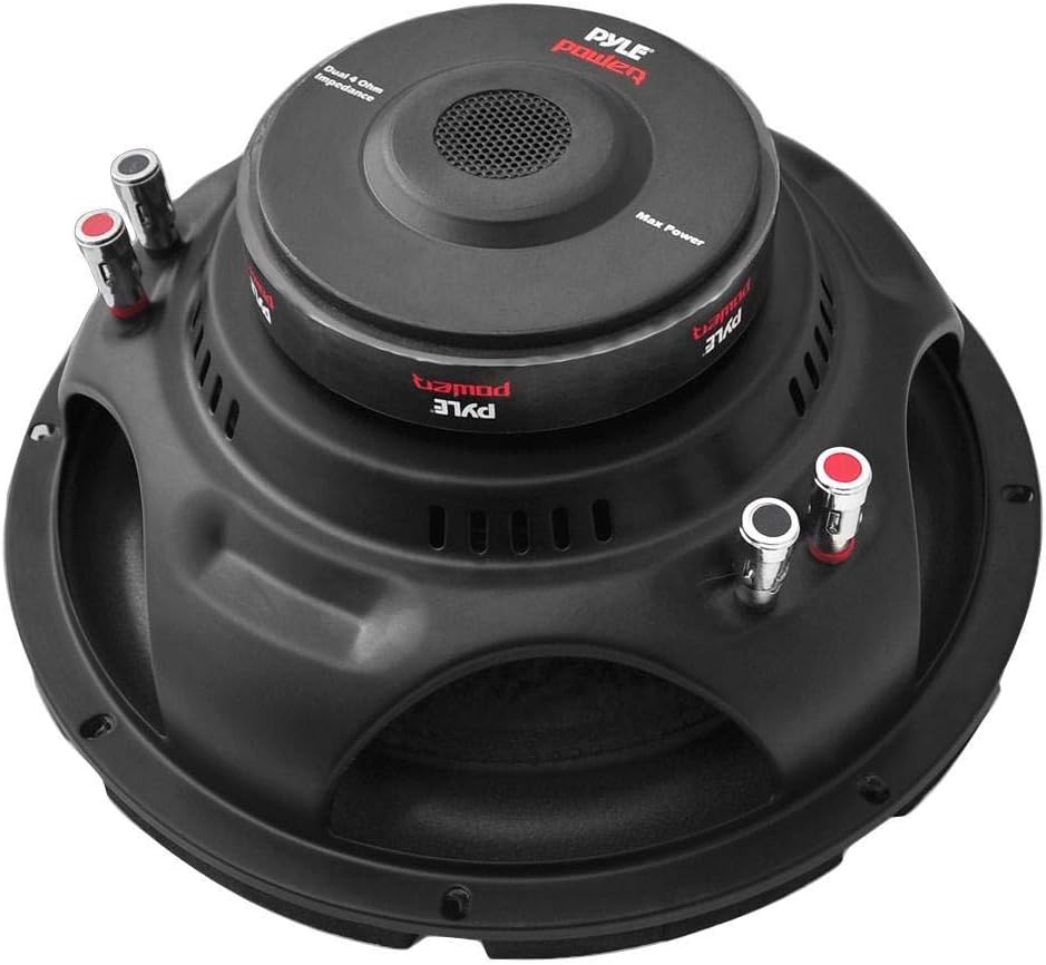 10 2000W Car Subwoofer Audio Subs 2 Pack with Dual 4 Ohm Impedance, Black Steel Basket, and Non Press Paper Cone + Ported Vented Box O756