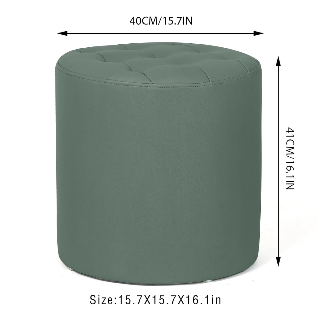 Green Padded Leather Ottoman Q29473