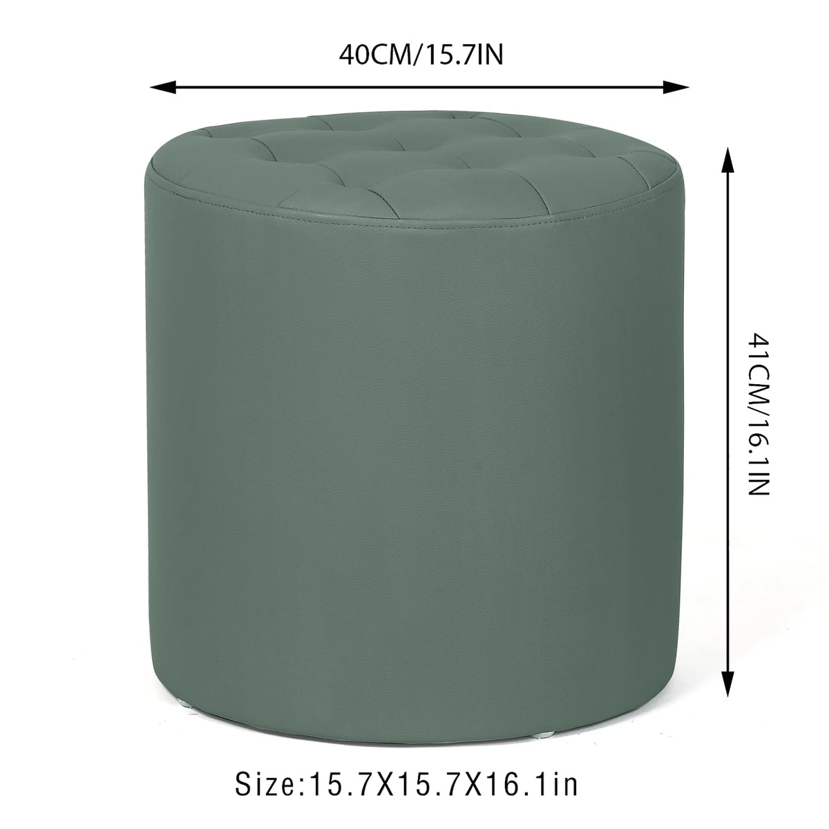 Green Padded Leather Ottoman Q29473