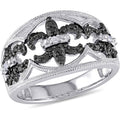 Black and White Diamond Sterling Silver Ring D163502