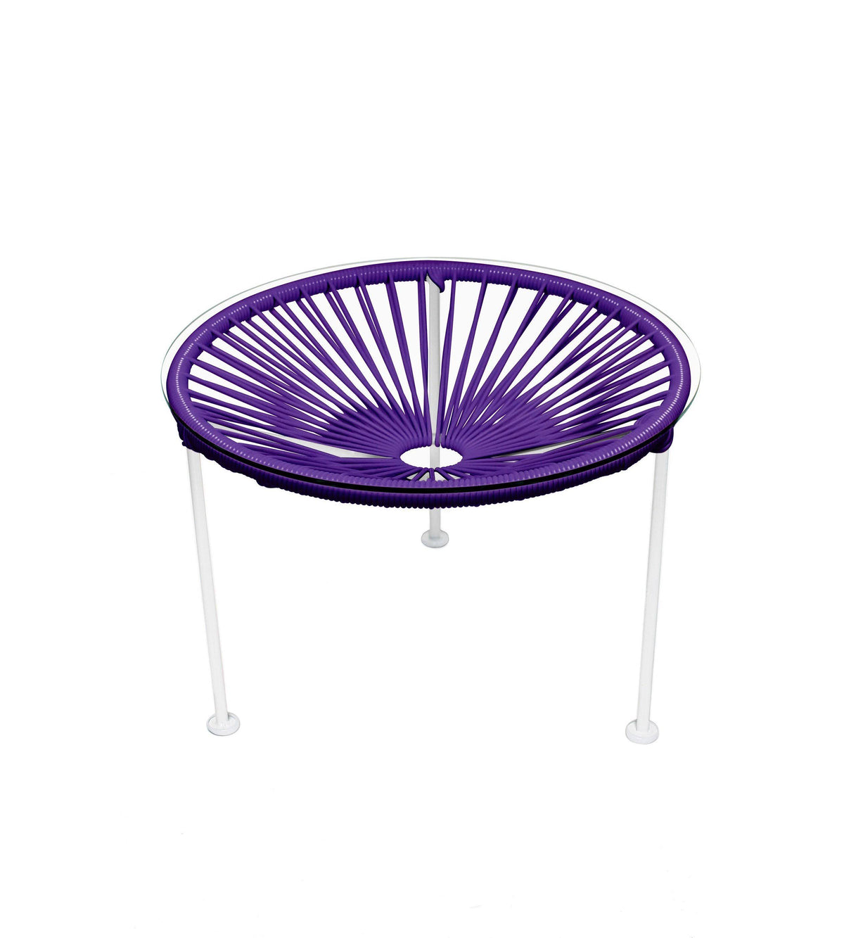 Purple Weave Table on White Frame O104550