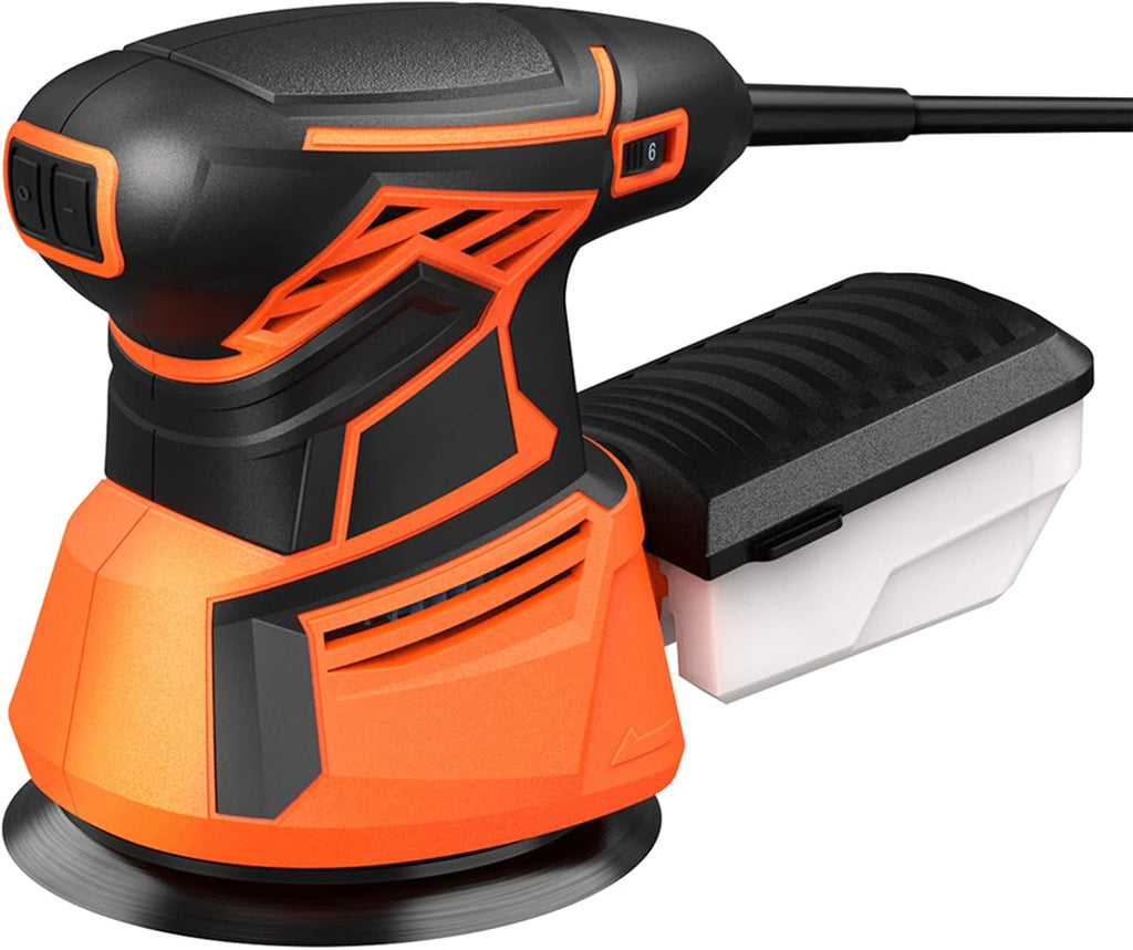 5 Inch 350W 6 Variable Speed Electric Palm Sander with 20pcs Sanding Paper, Pack of 2 T372