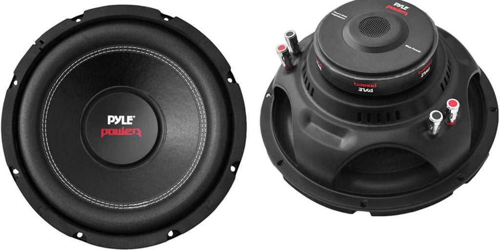 10 2000W Car Subwoofer Audio Subs 2 Pack with Dual 4 Ohm Impedance, Black Steel Basket, and Non Press Paper Cone + Ported Vented Box O756