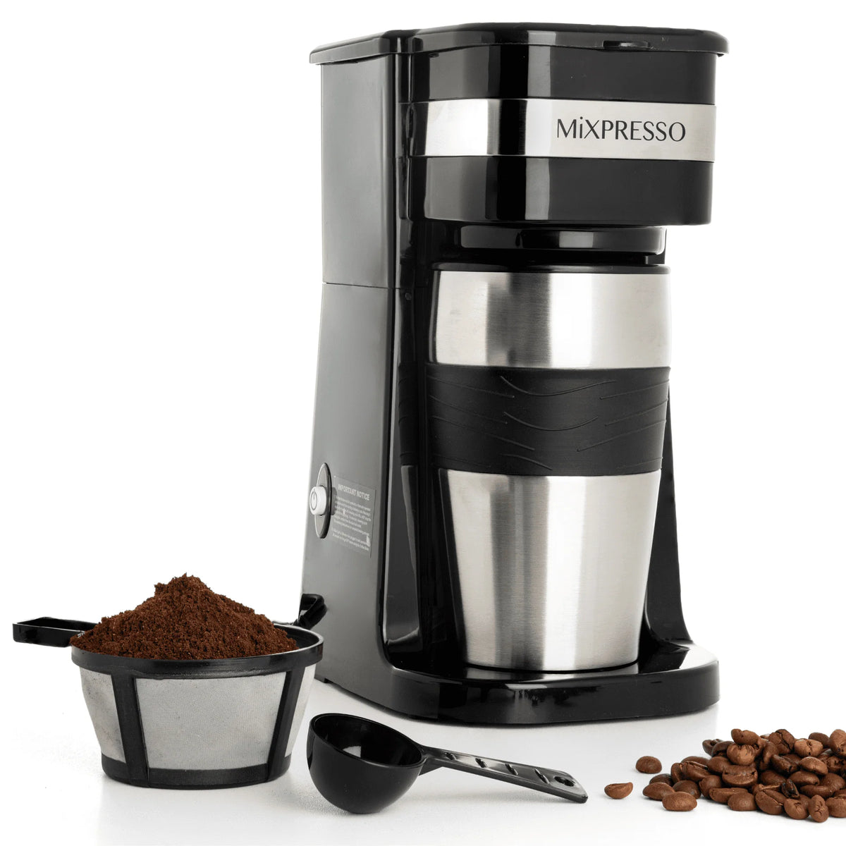 Single Serve Coffee Maker & 14oz Travel Mug T159