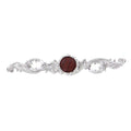 Polished Silver Bar Pull with Brown Strap K9270