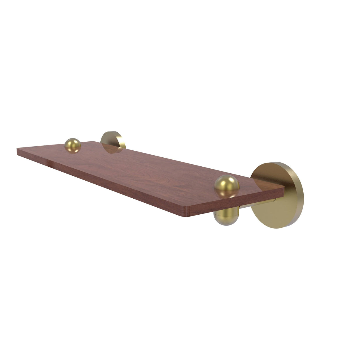16 inch Solid Ironwood Shelf Satin Brass Q6420